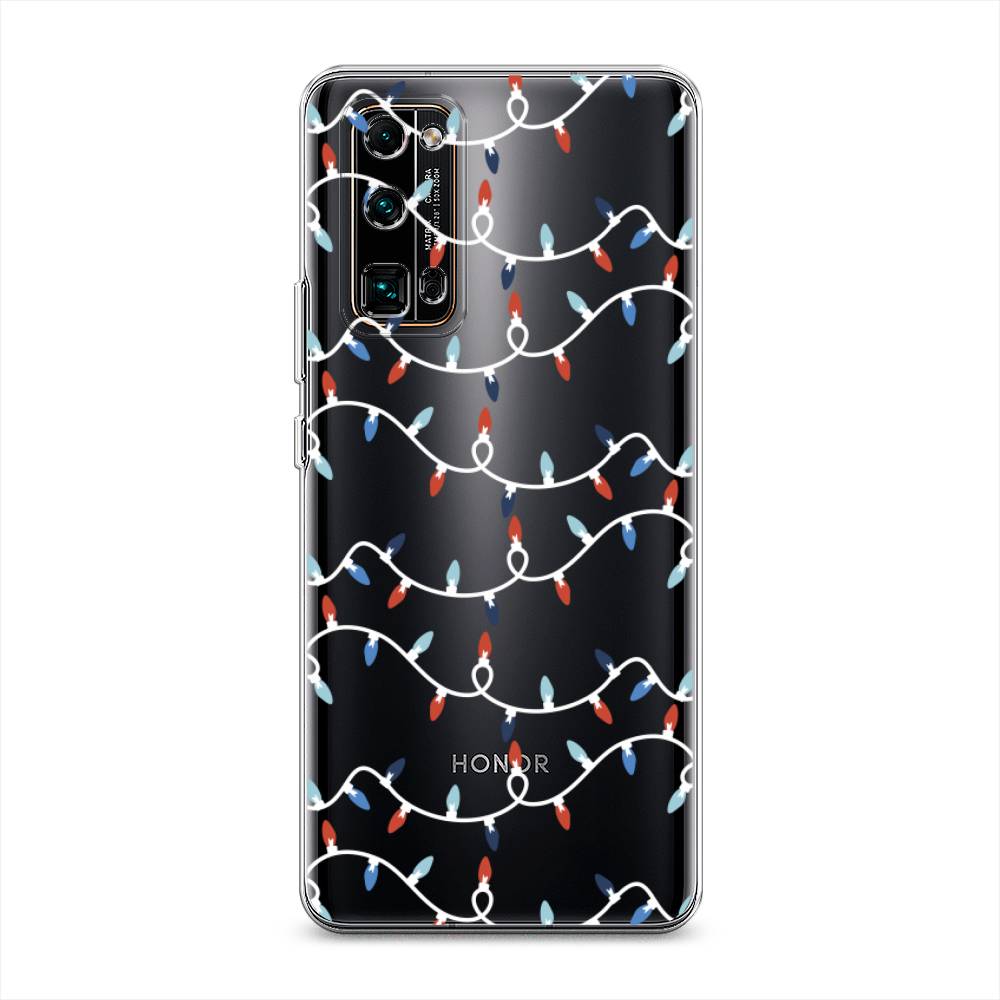 

Чехол на Honor 30 Pro Plus "Разноцветная гирлянда", Белый;красный;синий, 612250-5