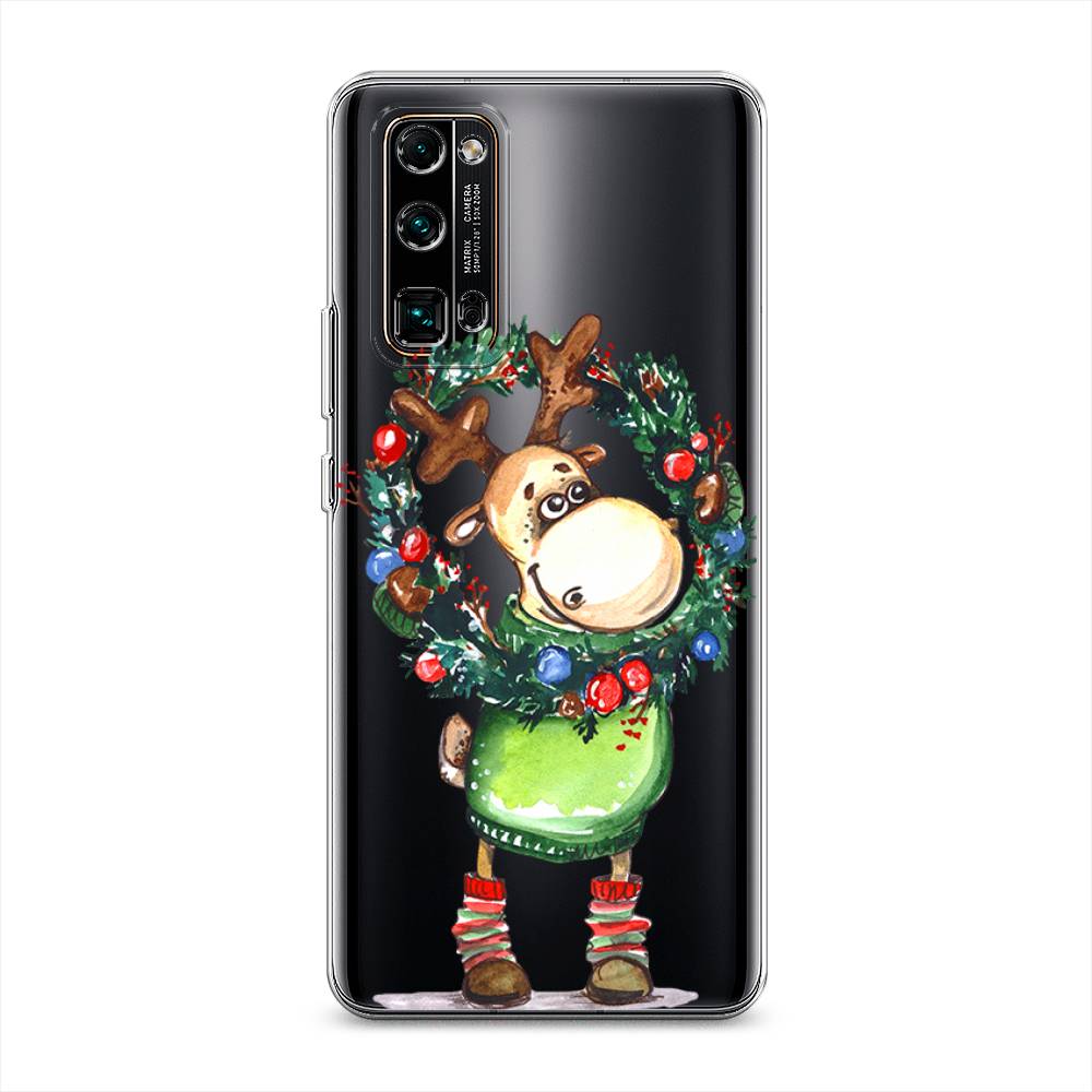 

Чехол на Honor 30 Pro Plus "Олень с новогодним венком", 612250-4