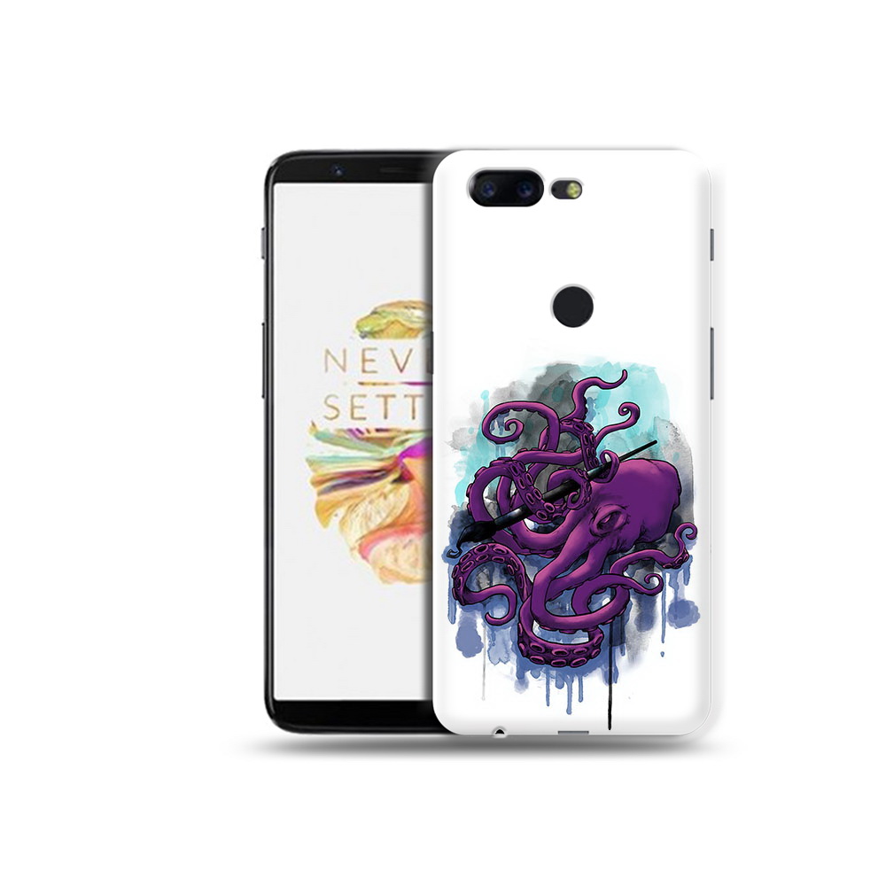 

Чехол MyPads Tocco для OnePlus 5T фиолетовый осьминог, Прозрачный, Tocco