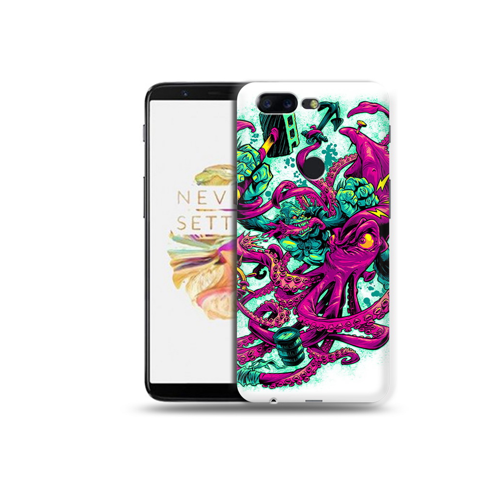 

Чехол MyPads Tocco для OnePlus 5T фиолетовый кракен, Прозрачный, Tocco