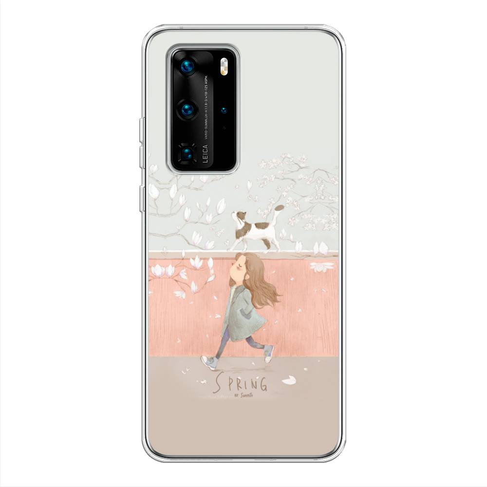 

Чехол Awog на Huawei P40 Pro "Девочка-весна", Серый, 610950-7