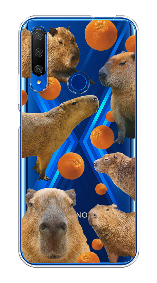 

Чехол на Huawei Honor 9X Premium "Капибара и апельсины", Бежевый;оранжевый, 610650-1