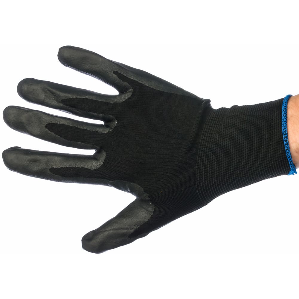Вязаные нейлоновые перчатки с нитриловым покрытием Gigant 12 шт. G-014 (Россия) полуобливные перчатки с нитриловым покрытием манжета nitras premium р 10 3410p