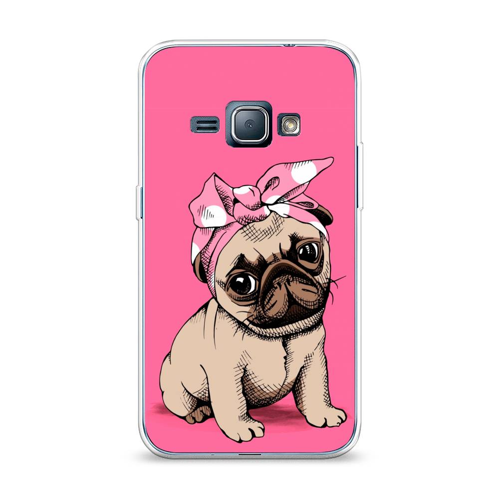 

Чехол Awog на Samsung Galaxy J1 2016 / Самсунг J1 2016 "Dog Pin-Up", Розовый;бежевый, 22150-2