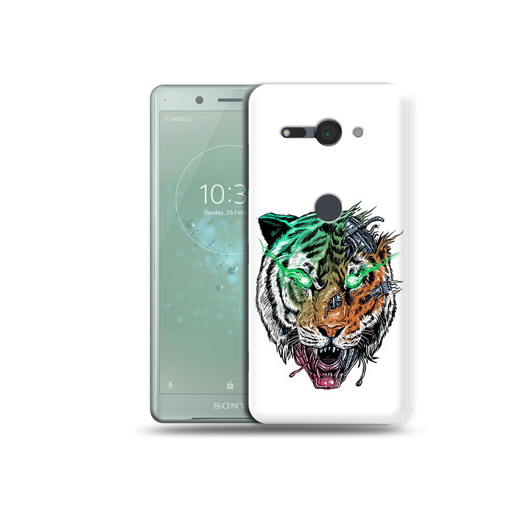 

Чехол MyPads Tocco для Sony Xperia XZ2 Compact робо-тигр, Прозрачный, Tocco