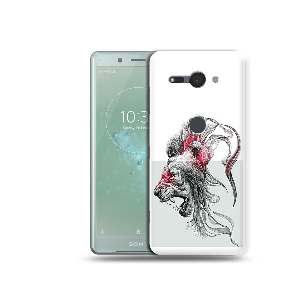

Чехол MyPads Tocco для Sony Xperia XZ2 Compact разъяренный лев, Прозрачный, Tocco