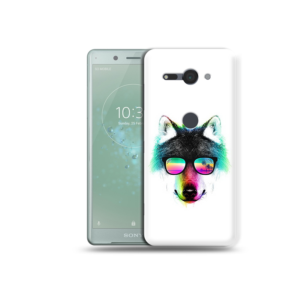 

Чехол MyPads Tocco для Sony Xperia XZ2 Compact радужный волк, Прозрачный, Tocco