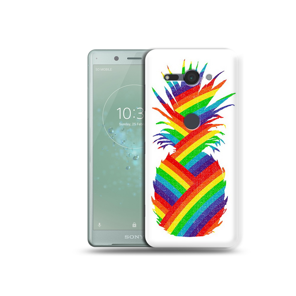 

Чехол MyPads Tocco для Sony Xperia XZ2 Compact радужный ананас, Прозрачный, Tocco