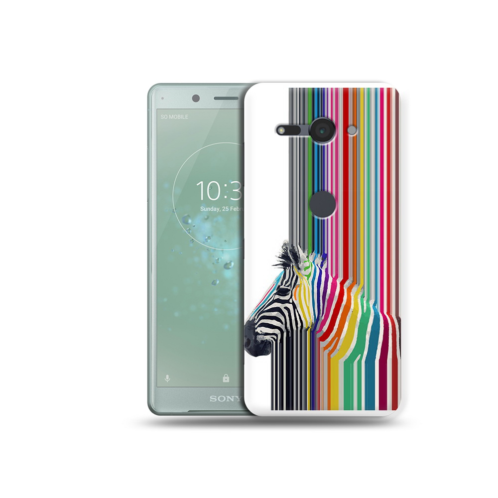 

Чехол MyPads Tocco для Sony Xperia XZ2 Compact радужная зебра, Прозрачный, Tocco