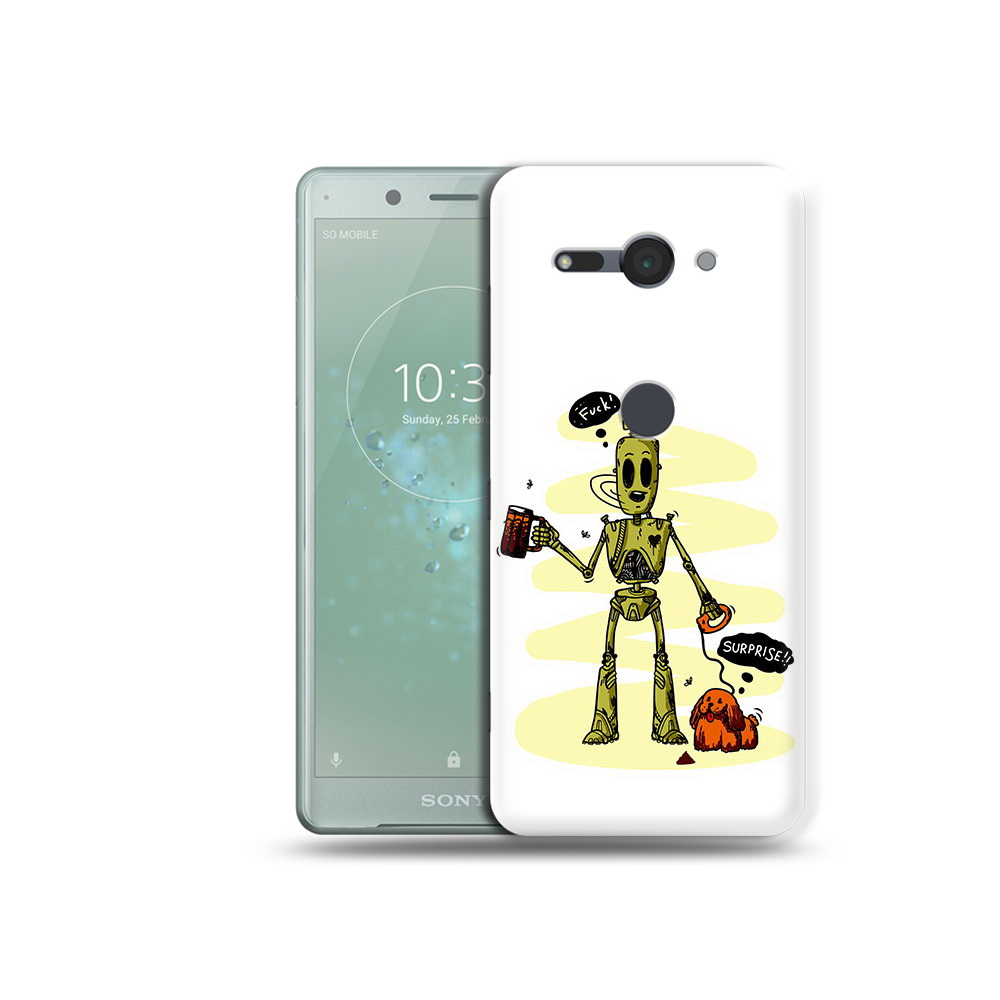 

Чехол MyPads Tocco для Sony Xperia XZ2 Compact прикольный робот, Прозрачный, Tocco