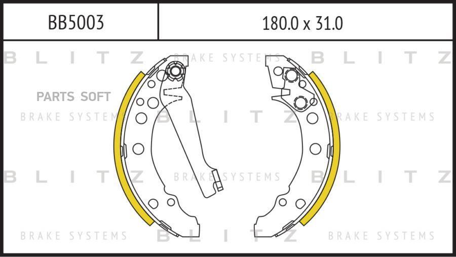 

Колодки Барабанные Vw Golf, Polo, Lupo 83=> Blitz арт. BB5003