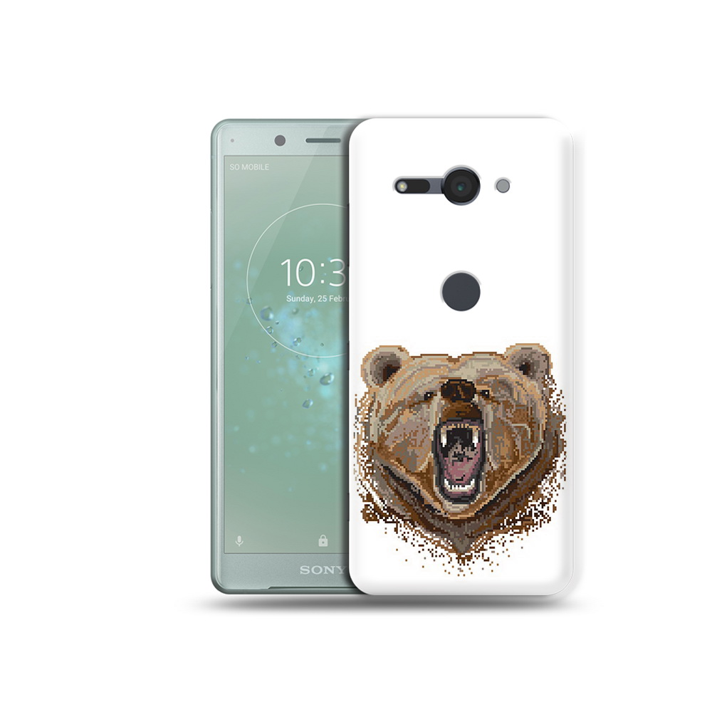 

Чехол MyPads Tocco для Sony Xperia XZ2 Compact пиксельный медведь, Прозрачный, Tocco