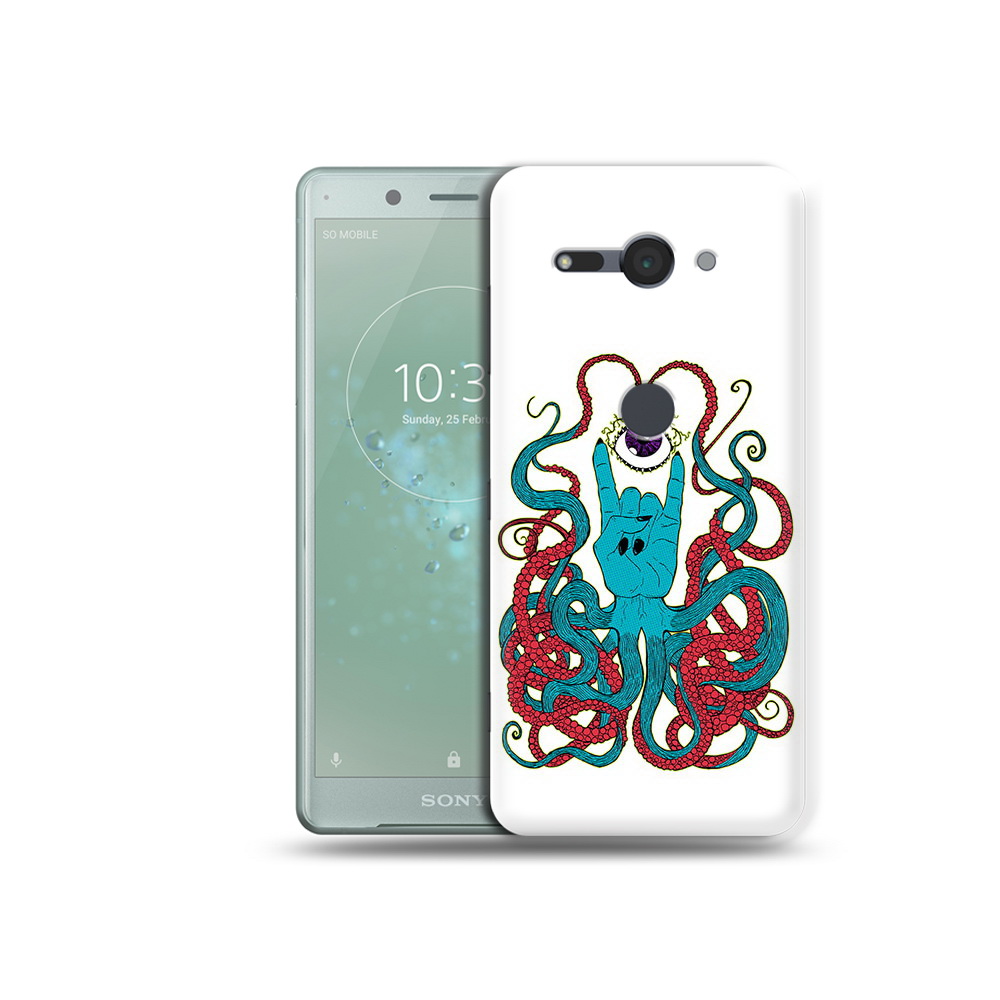 

Чехол MyPads Tocco для Sony Xperia XZ2 Compact осьминог-рука абстракция, Прозрачный, Tocco