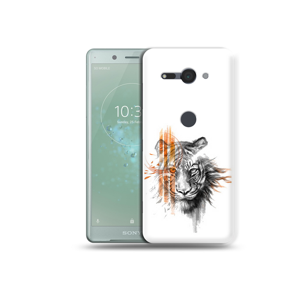 

Чехол MyPads Tocco для Sony Xperia XZ2 Compact огненный тигр, Прозрачный, Tocco