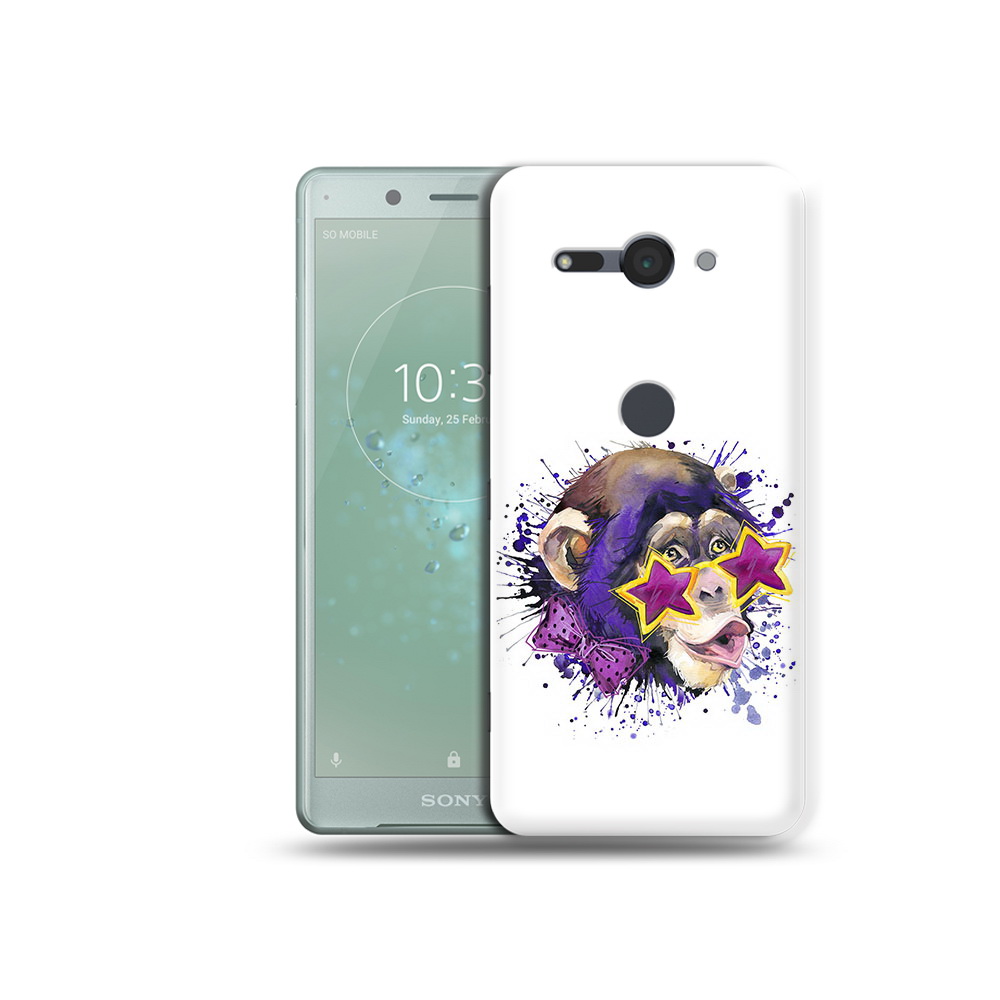 

Чехол MyPads Tocco для Sony Xperia XZ2 Compact обезьяна в очках, Прозрачный, Tocco