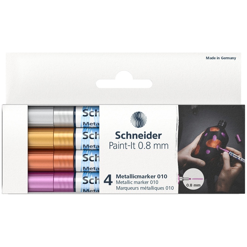 

Schneider для декорирования Paint-It 010 04 цветов металлик, 0,8 мм, Разноцветный, для декорирования Paint-It 010 04 цветов металлик, 0,8 мм