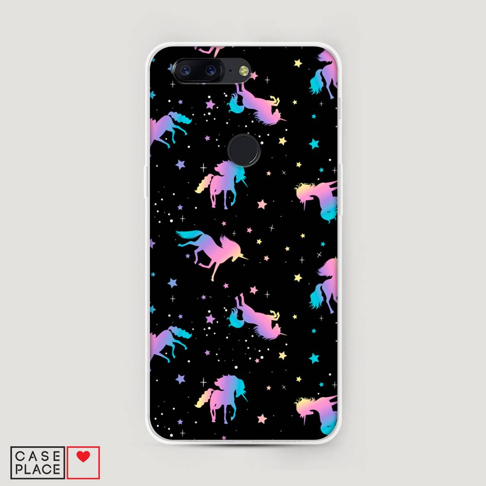 

Чехол на OnePlus 5T "Единороги градиент", Черный;розовый;голубой, 150350-1