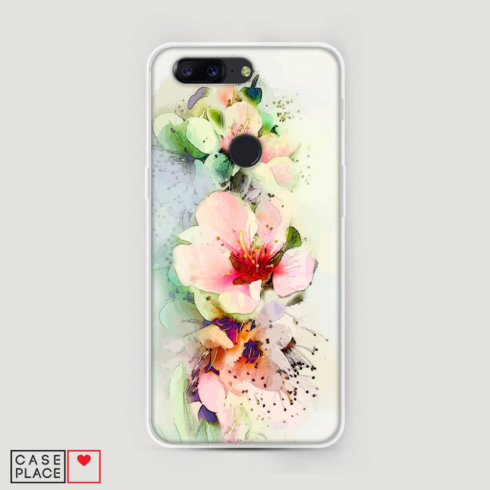 

Чехол на OnePlus 5T "Нежные цветы", Зеленый;розовый, 150350-2