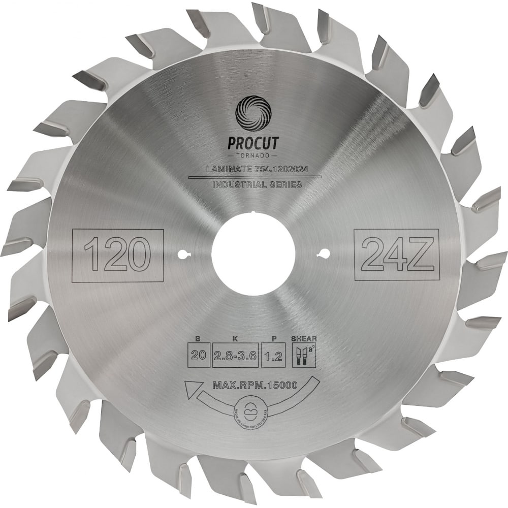 

Диск подрезной составной (120x20x2.8/3.6/p=2.4 12+12 PROCUT 754.1202024