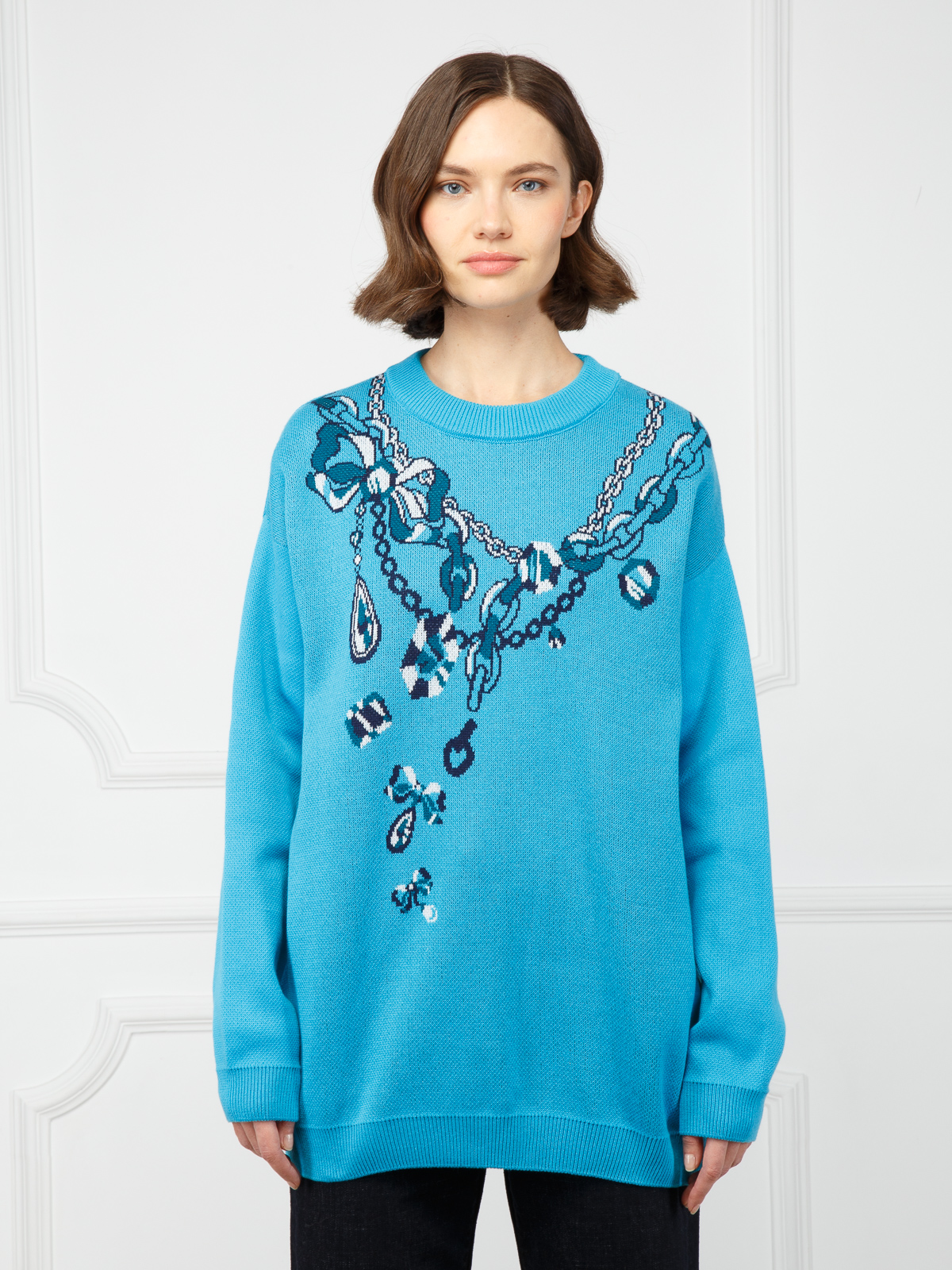 

Джемпер женский Eleganzza ZZ-07012 голубой S, ZZ-07012