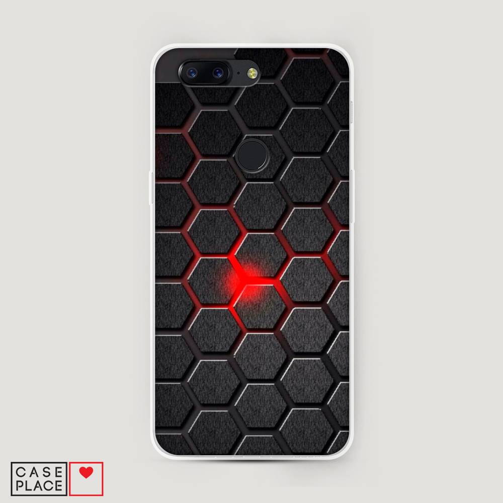 

Чехол на OnePlus 5T "Соты красные", Красный;черный;серый, 150350-3