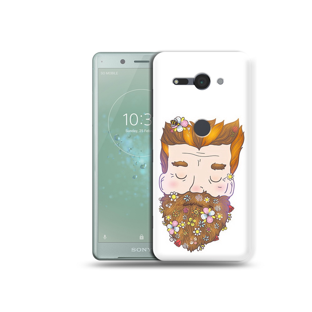 

Чехол MyPads Tocco для Sony Xperia XZ2 Compact мужчина с цветами в бороде, Прозрачный, Tocco