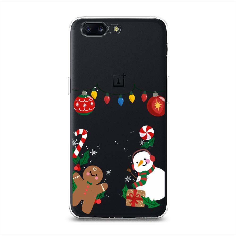 

Чехол на OnePlus 5 "Новогоднее настроение", Коричневый;красный;зеленый, 150250-5