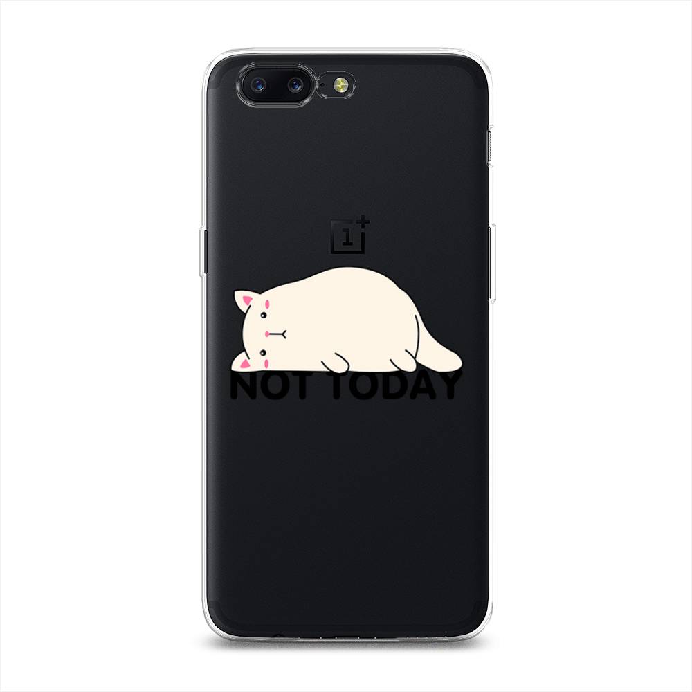 

Чехол на OnePlus 5 "Cat not today", Белый;розовый;черный, 150250-1