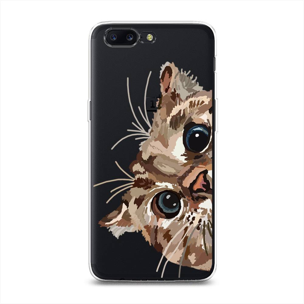 

Чехол на OnePlus 5 "Любопытный кот", Коричневый;синий;черный, 150250-1