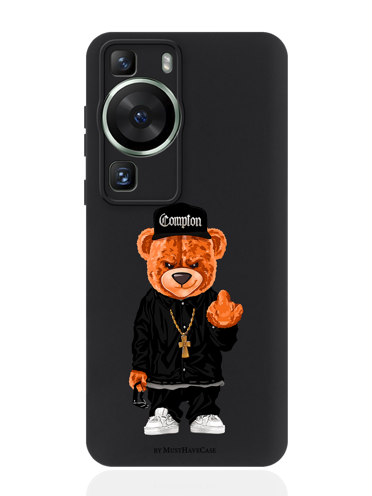 

Чехол для смартфона Huawei P60 черный силиконовый Мишка Compton, Белый, Huawei P60