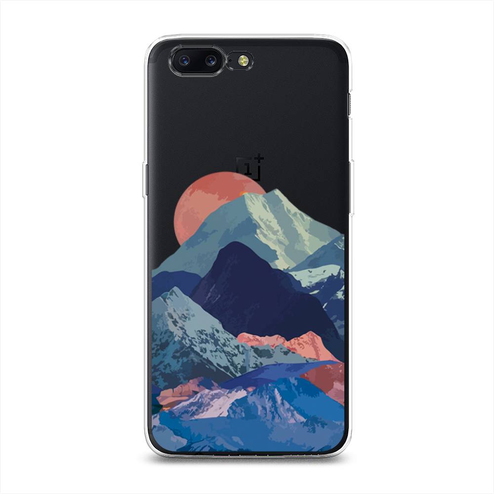 

Чехол на OnePlus 5 "Закат в снежных горах", Красный;серый;голубой, 150250-2