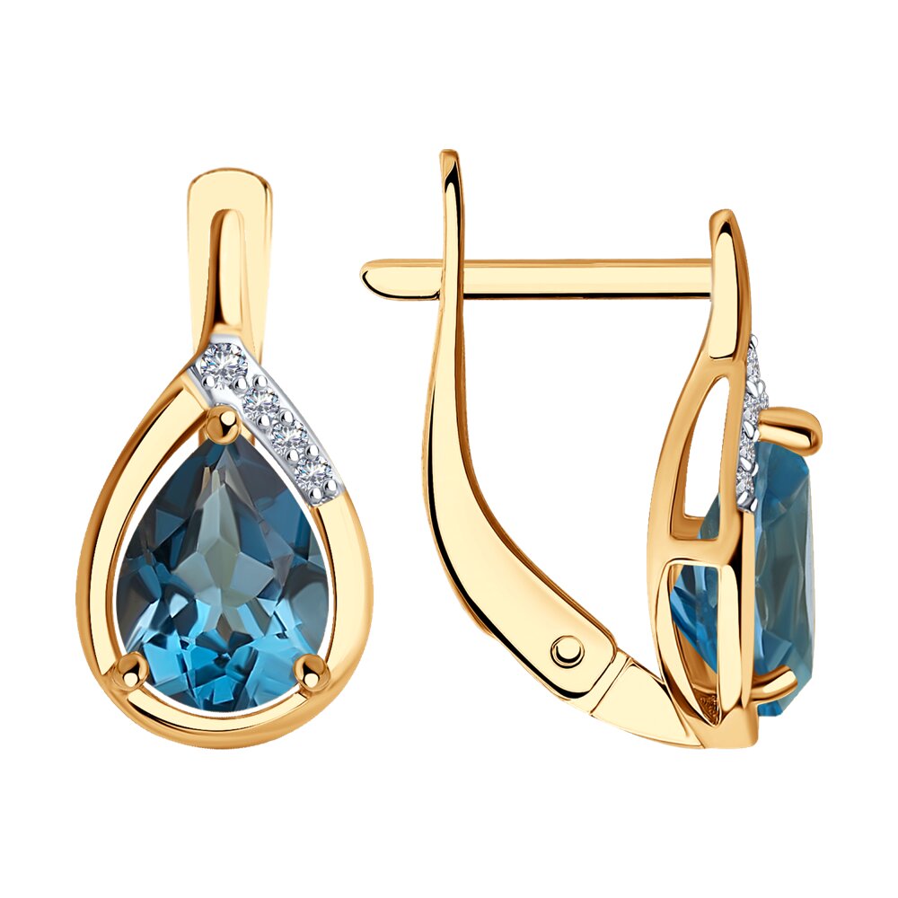 

Серьги из красного золота SOKOLOV Diamonds 72-00021, бриллиант/топаз, 72-00021