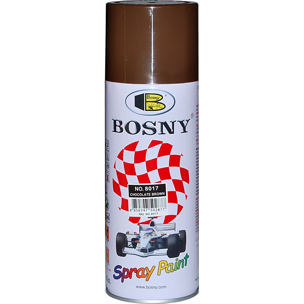 Акриловая аэрозольная краска Bosny шоколадно - коричневый Ral 8017 8017