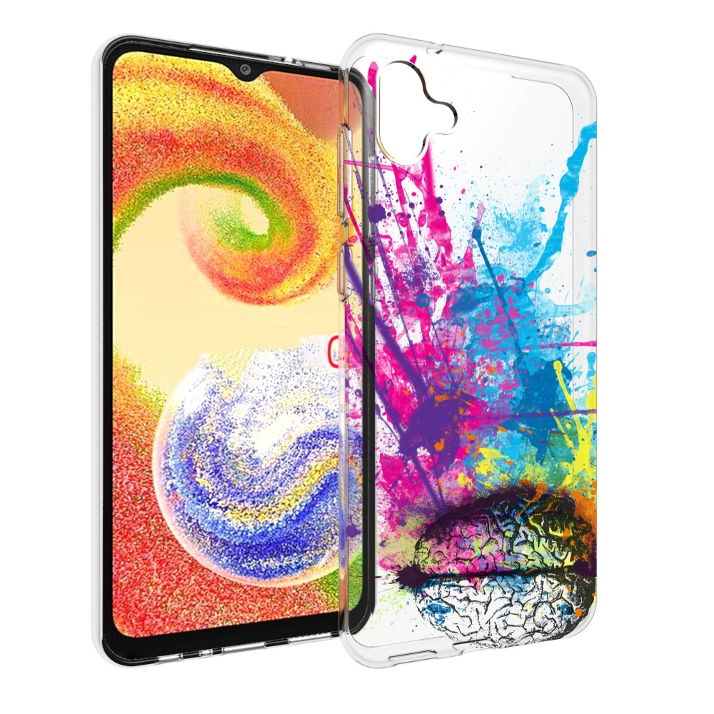 

Чехол MyPads яркий красочный мозг для Samsung Galaxy A04, Прозрачный, Tocco