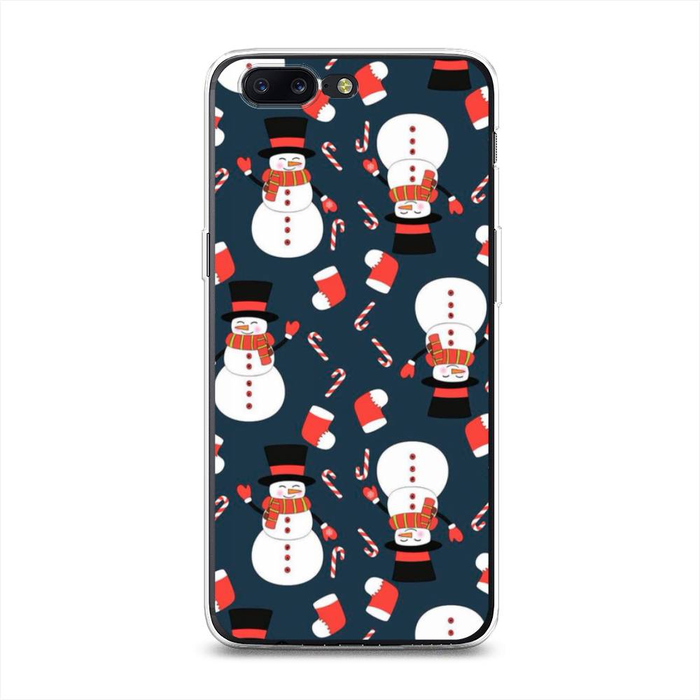 

Чехол на OnePlus 5 "Синие снеговики", Синий;белый;красный, 150250-5