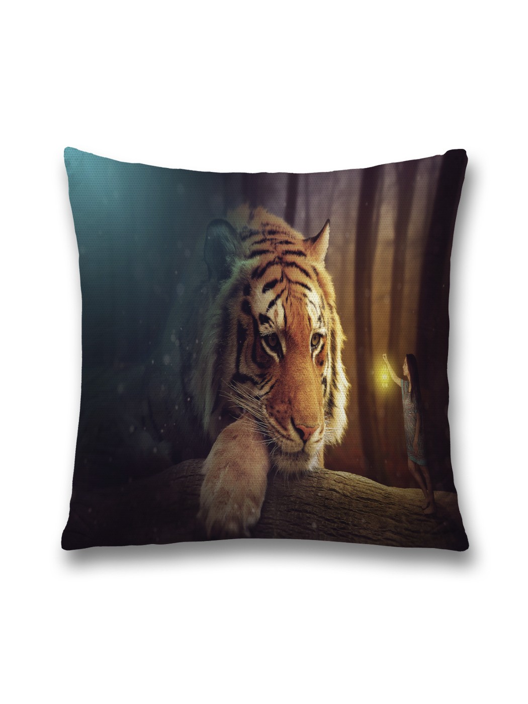 

Наволочка декоративная JoyArty "Скучающий тигр" на молнии, 45x45 см, Оранжевый