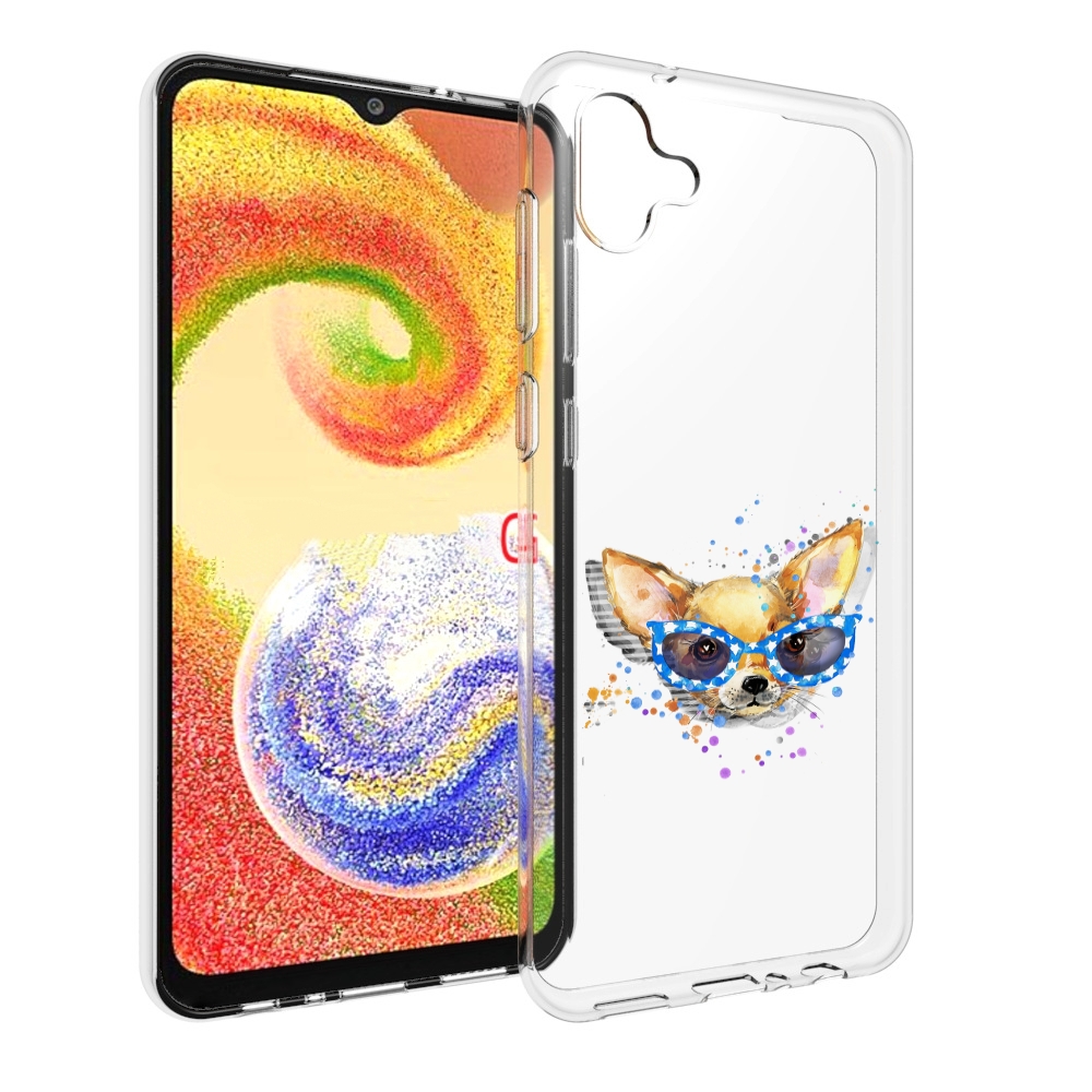 

Чехол MyPads чихуа-хуа в очках для Samsung Galaxy A04, Прозрачный, Tocco