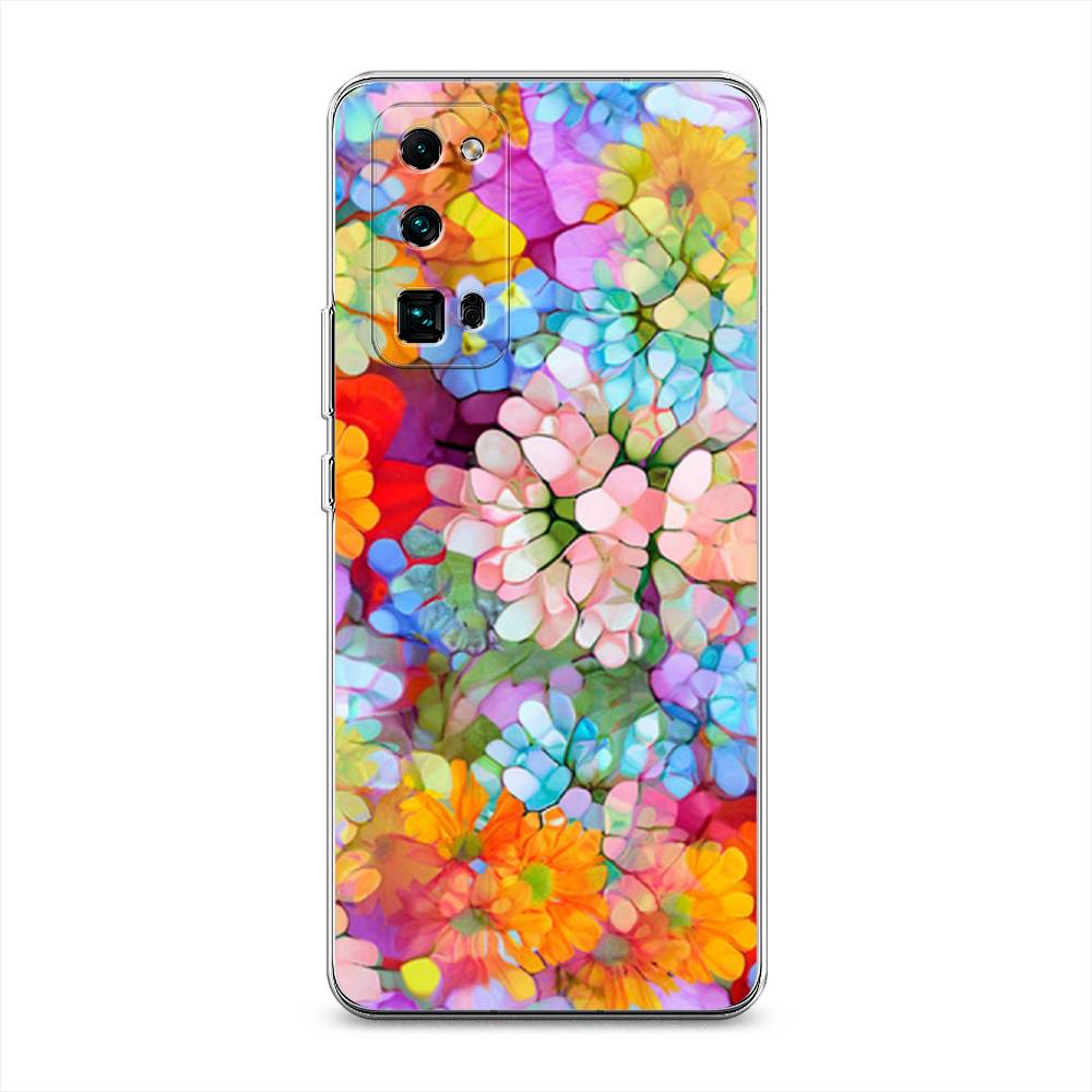 

Чехол на Honor 30 Pro Plus "Цветы витраж", Оранжевый;розовый;голубой, 612250-3