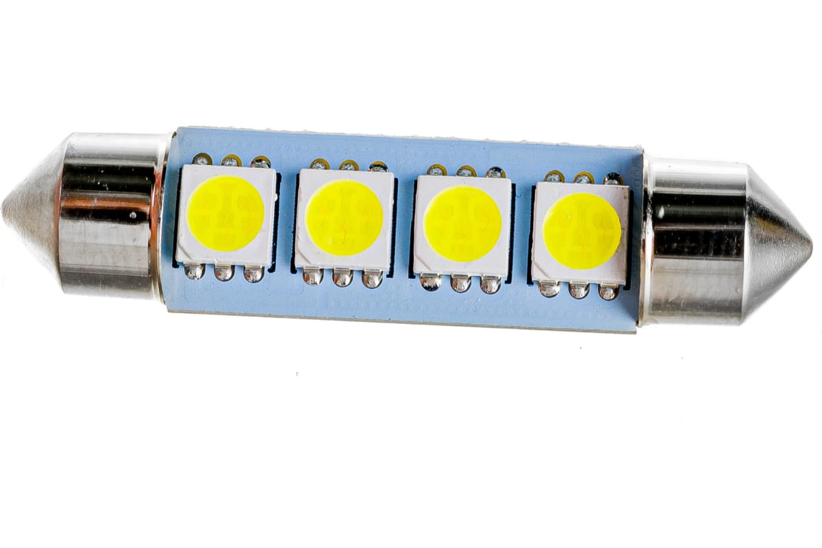 

Автолампа диод SKYWAY T11 C5W 4 SMD диода 1-контурная 41мм обманка белая S08201172