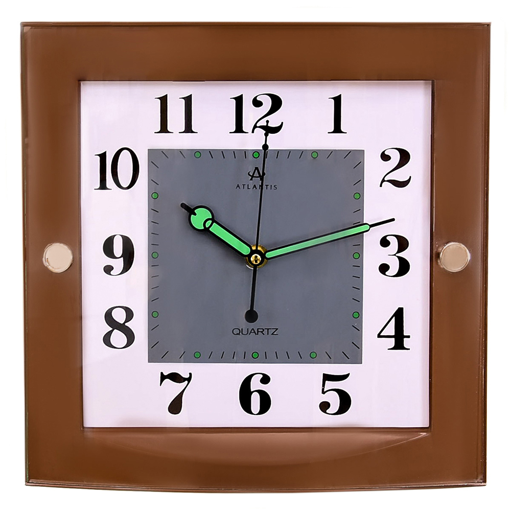 

Интерьерные часы Atlantis TLD-6360 brown, кварцевые, из дерева, TLD-6360 brown
