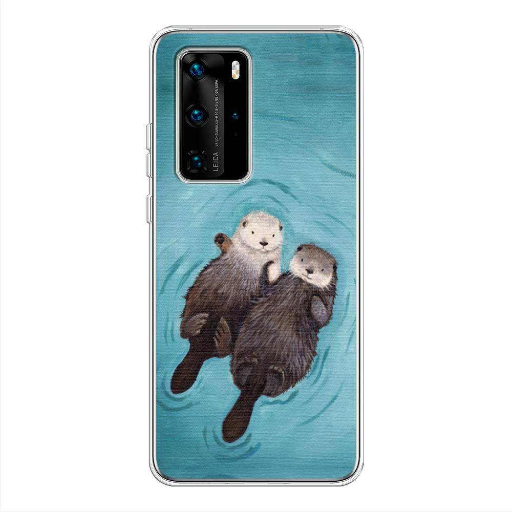 

Чехол Awog на Huawei P40 Pro "Парочка бобров", Голубой, 610950-10