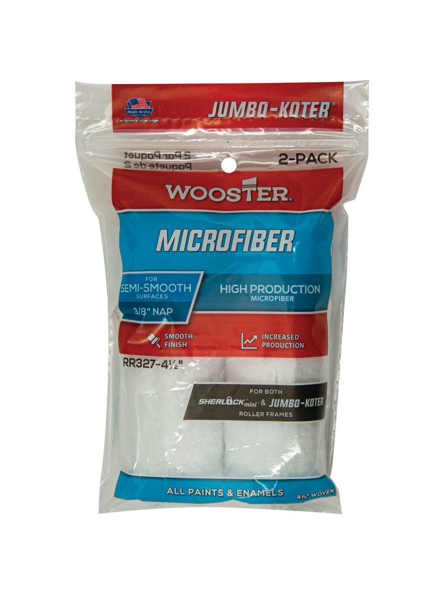 Мини-валик малярный WOOSTER RR327-4 1/2 Microfiber 3/8 Jumbo-Kote (ворс 0,95 см)