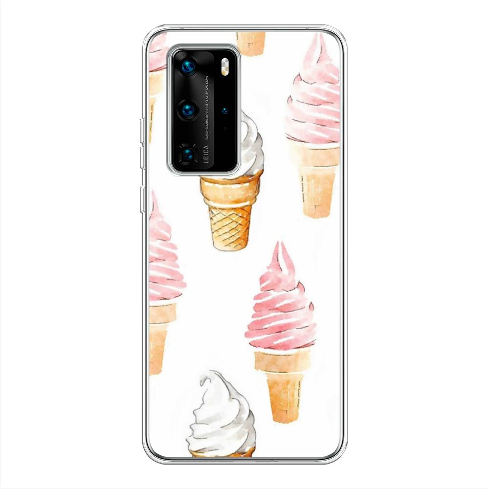 

Чехол Awog на Huawei P40 Pro "Нарисованное мороженое", Белый;розовый, 610950-10