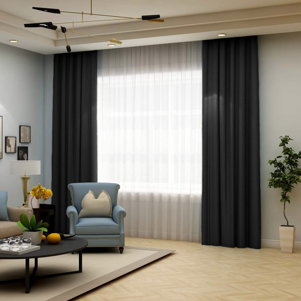 

Шторы блэкаут Глубокое Озеро БЛ-ОД-44 черные 250x230 см (2 шт), БЛ-ОД-44