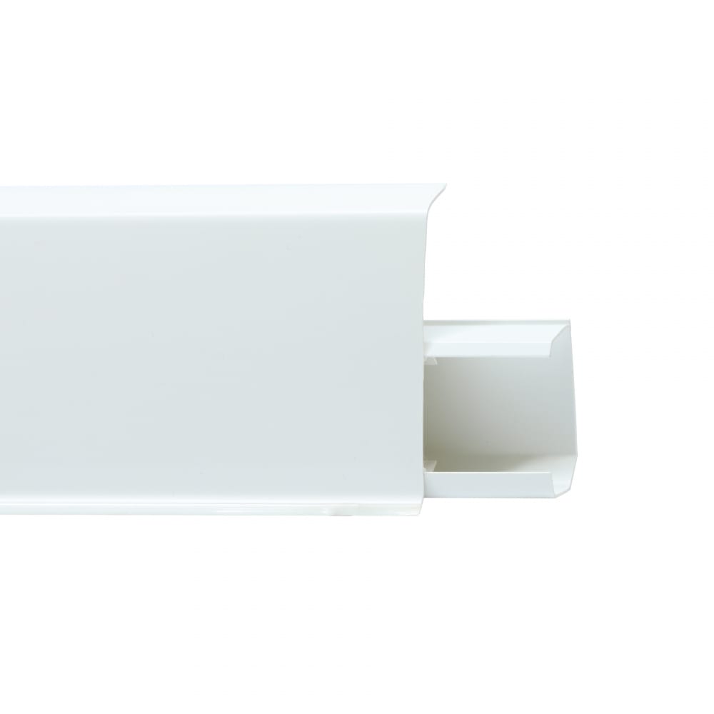 фото Плинтус пвх с съемной панелью tera белый матовый 72мм 2,2м winart 06.30.700.002