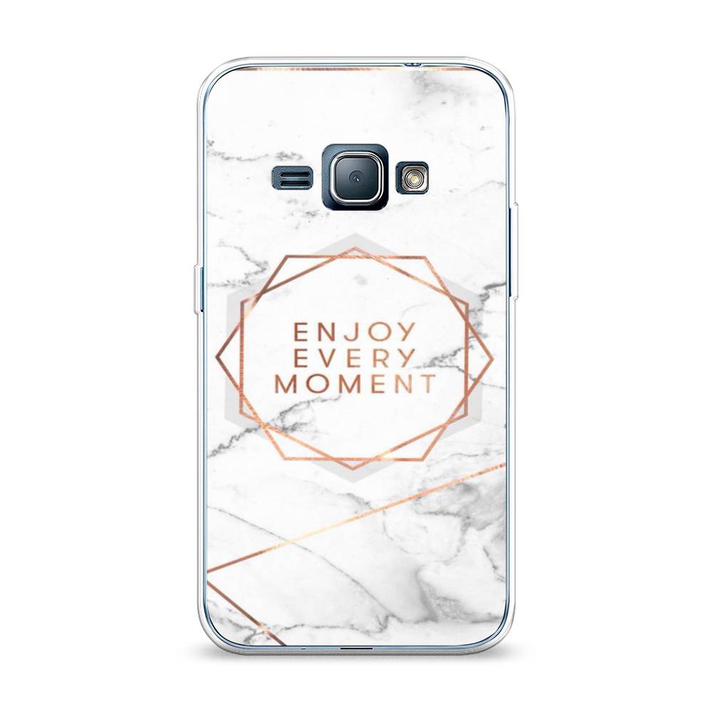 

Чехол Awog на Samsung Galaxy J1 2016 / Самсунг J1 2016 "Enjoy every moment мрамор", Белый;розовый;серый, 22150-7