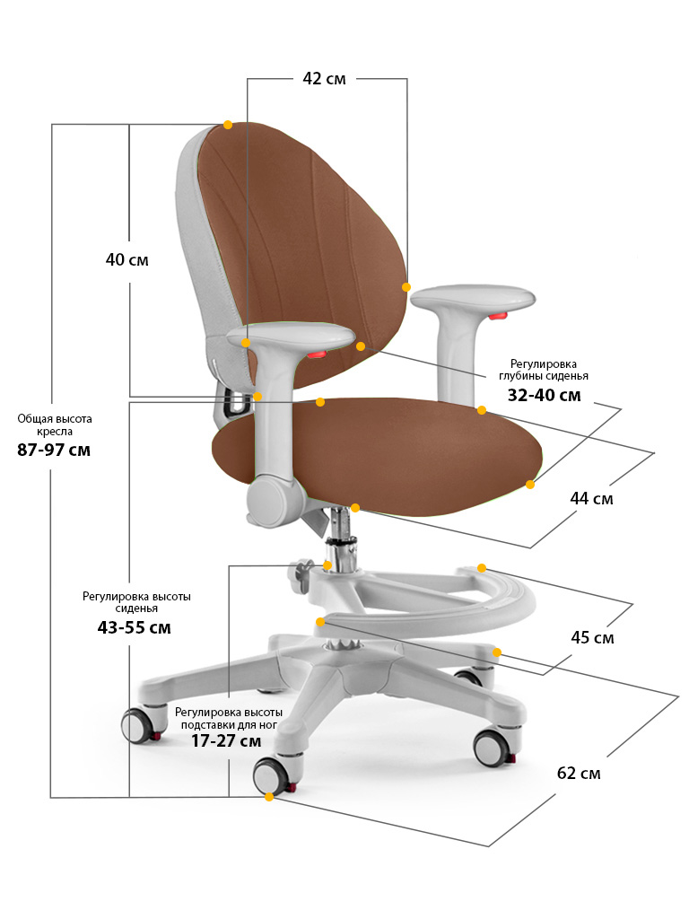 Детское кресло ErgoKids Mealux Mio Y-407 BR коричневый