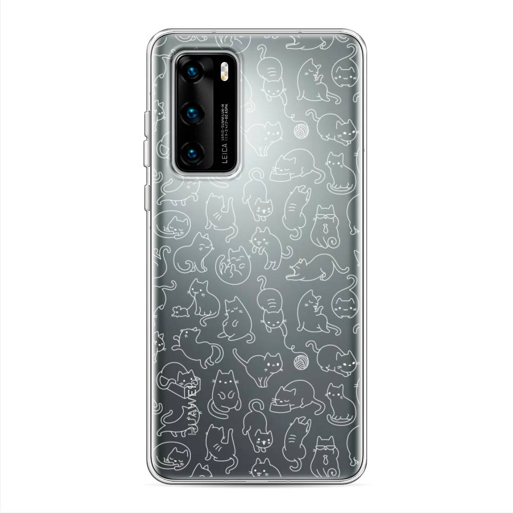 

Чехол Awog на Huawei P40 "Шкодливые котики", Черный;белый;серый, 610850-2