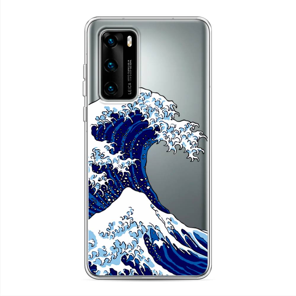 

Чехол Awog на Huawei P40 "Волна в Канагаве", Синий;белый, 610850-4