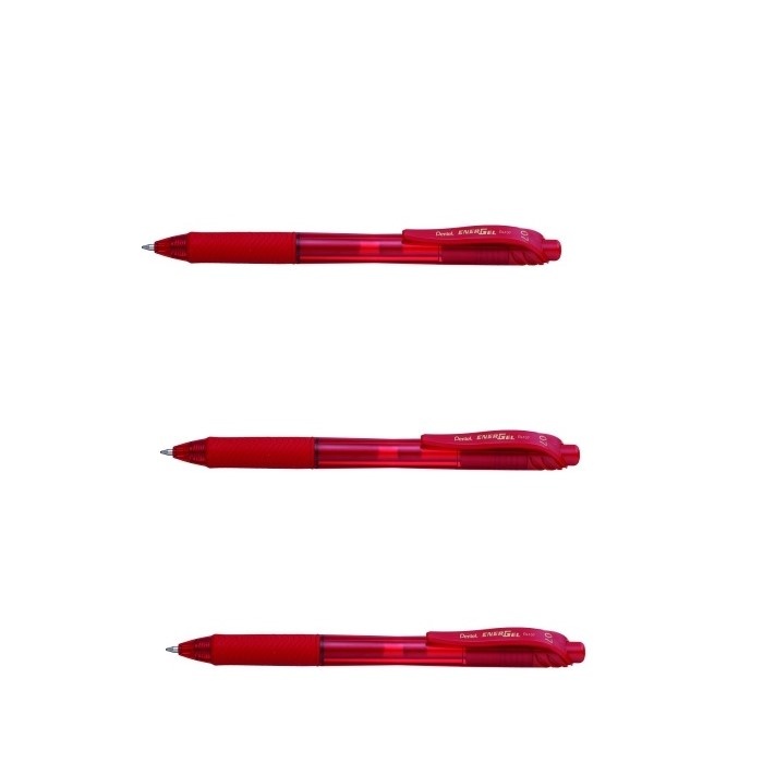 Pentel автоматическая, Energel-X 0,7 мм, 12 шт, красный стержень